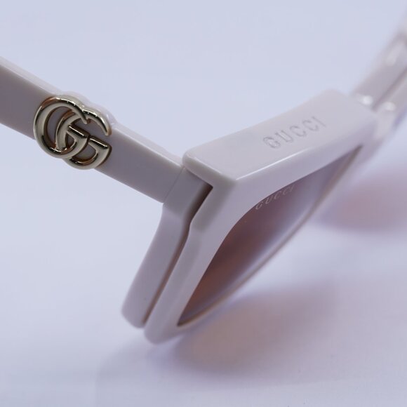 ?️ New Gucci GG1542S 003 Sunglasses - Ivory Frame, Clear/Brown Lenses main image 6